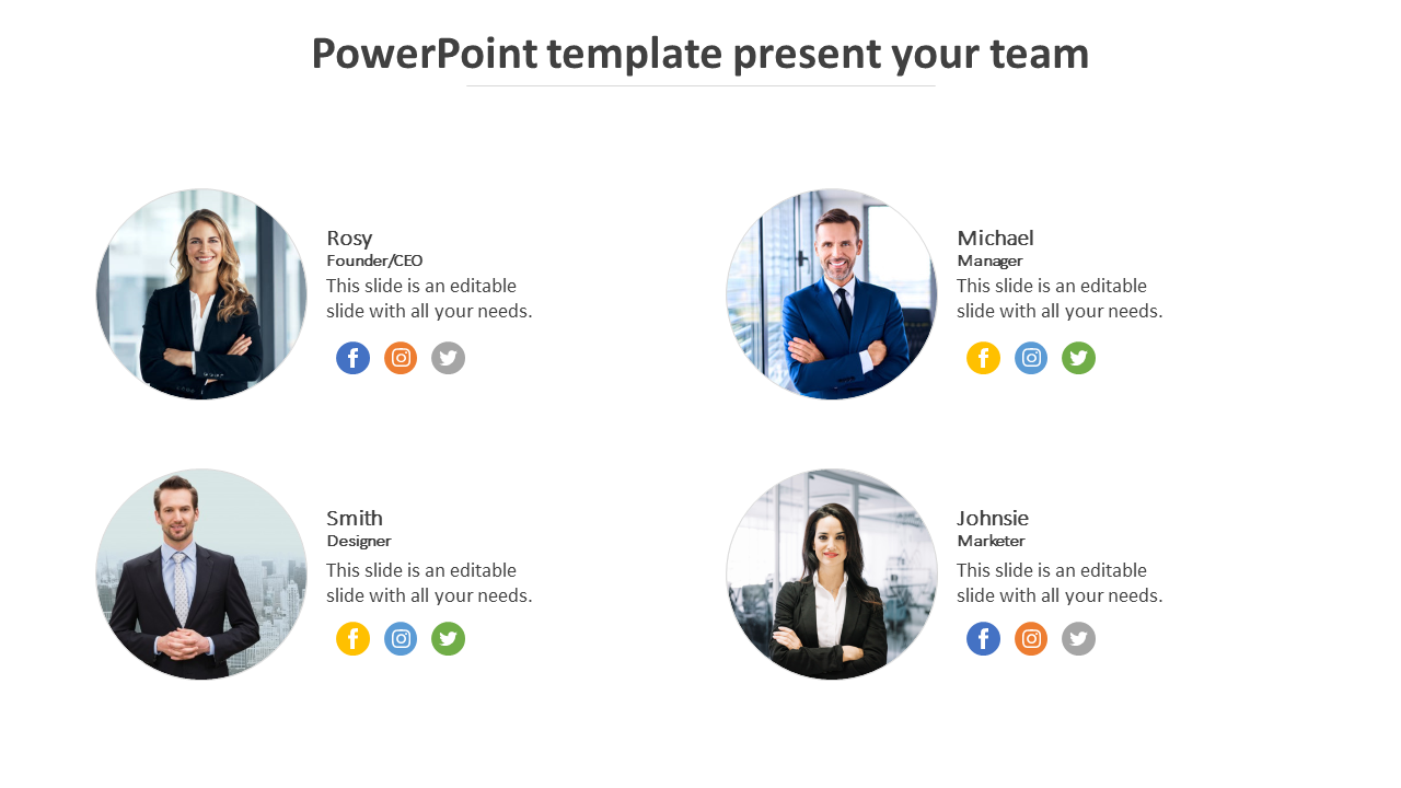 powerpoint template present your team